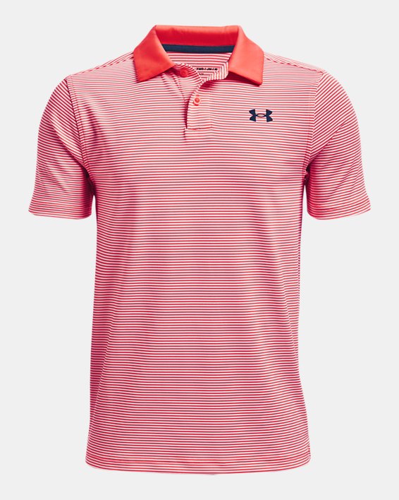Boys' UA Performance Stripe Polo in Red image number 0